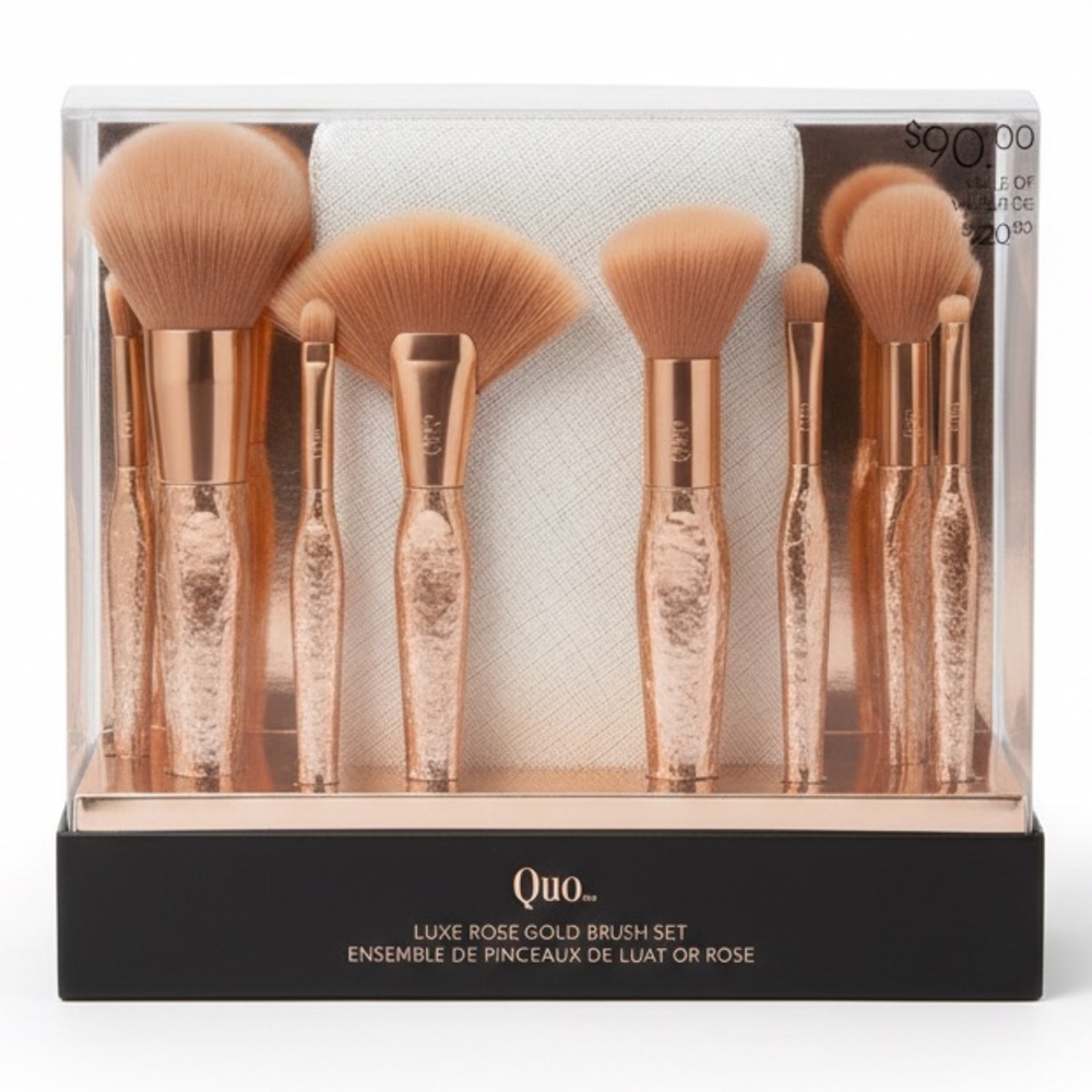 💋 QUO 12 set rose gold brush set
